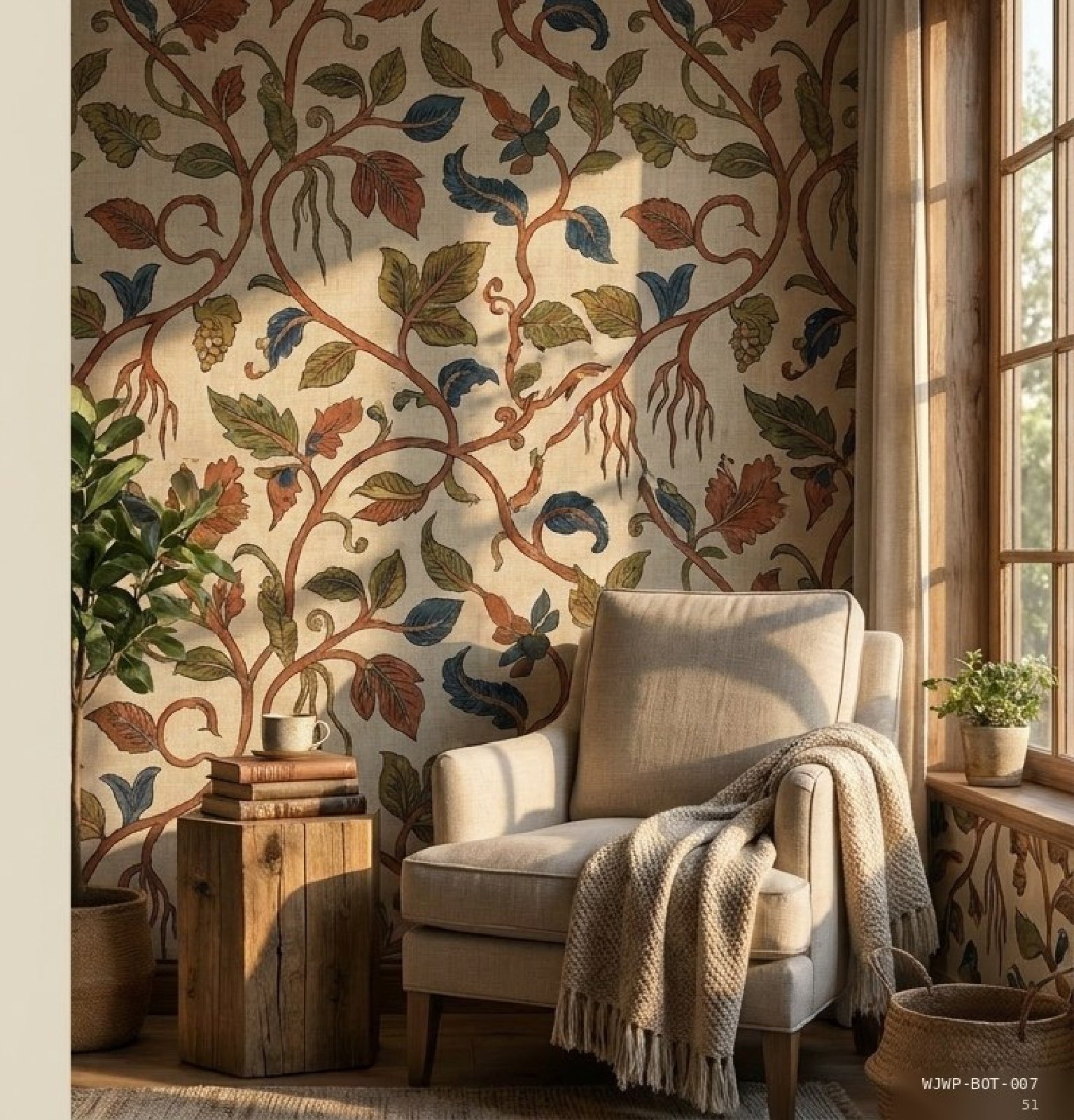 Kalamkari Dreams Ancient storytelling through botanical art. — WJWP-BOT-007
