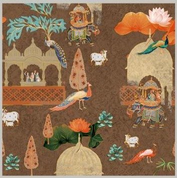 Athenic India wallpaper design 10 — pattern swatch