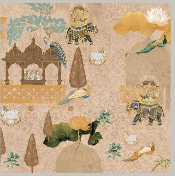 Athenic India wallpaper design 5 — pattern swatch