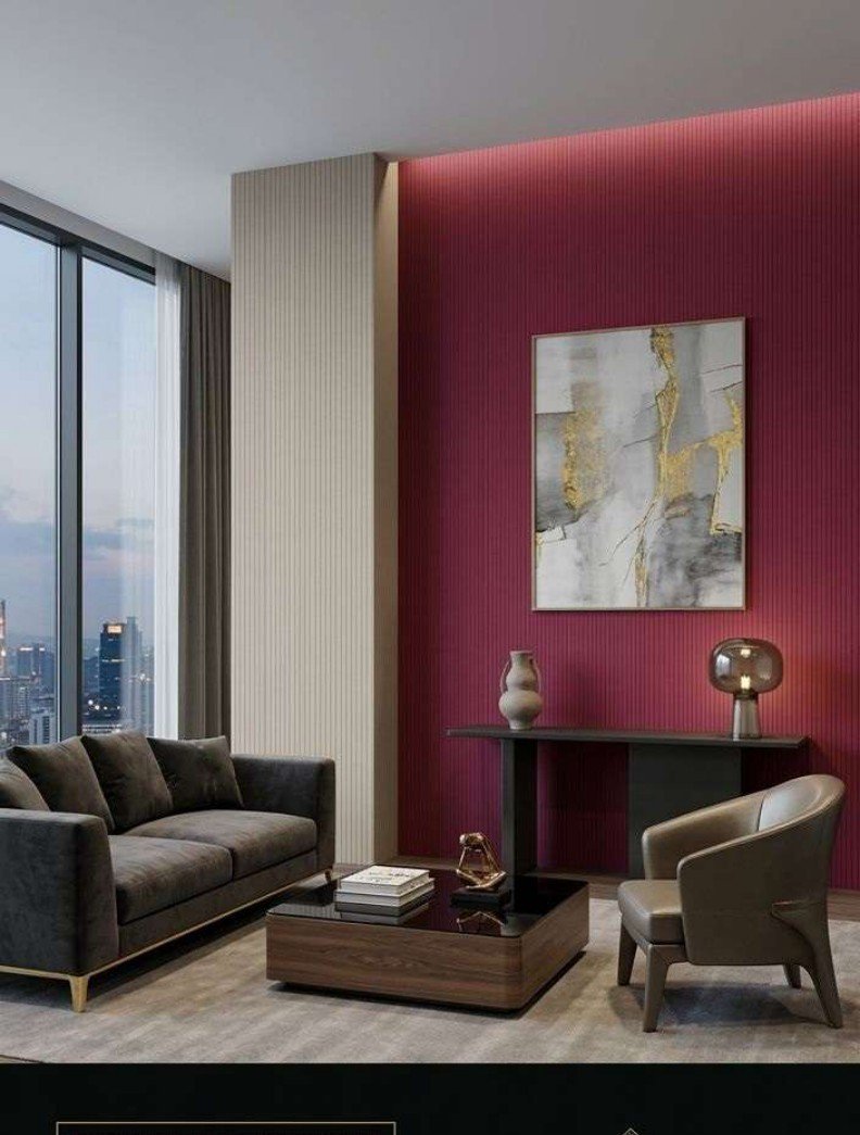 Plain wallpaper design 11214 — in the room