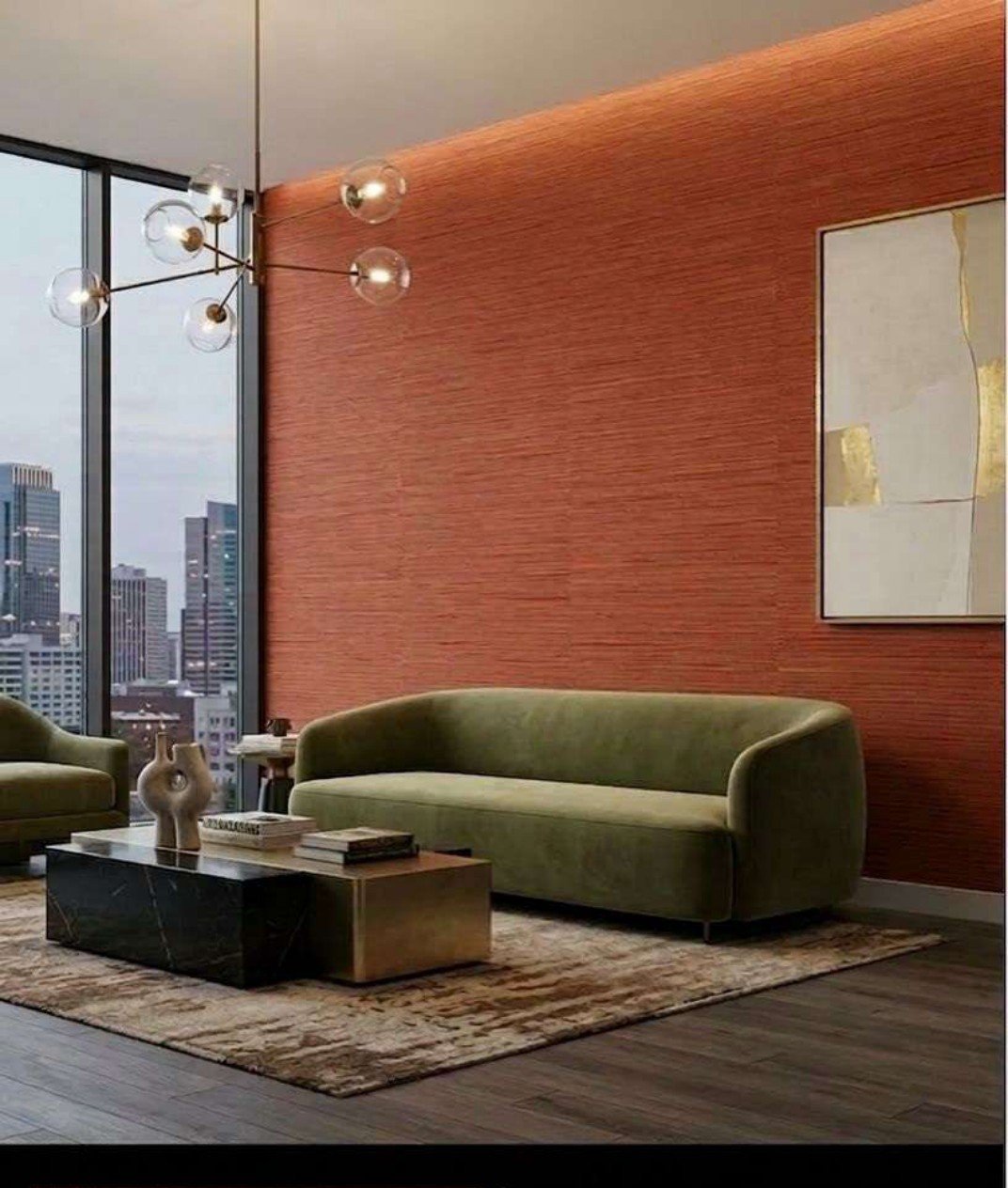 Plain wallpaper design 12105 — in the room