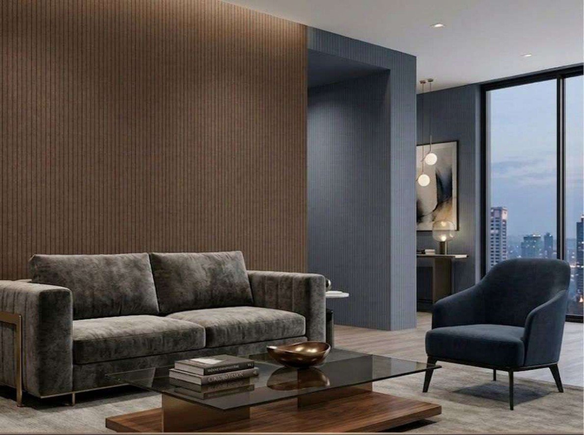 Plain wallpaper design 12108 — in the room