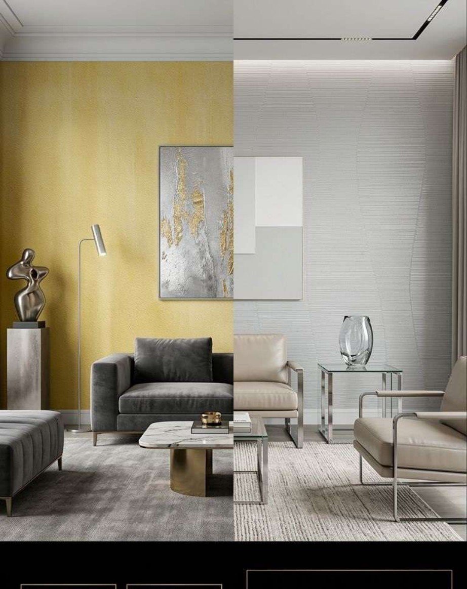 Plain wallpaper design 51233 — in the room