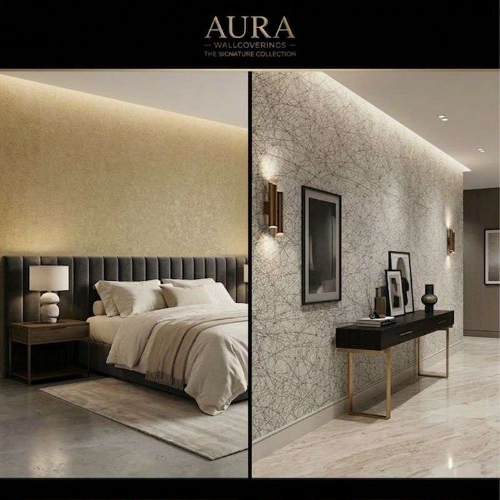 Plain wallpaper design 7172 — in the room